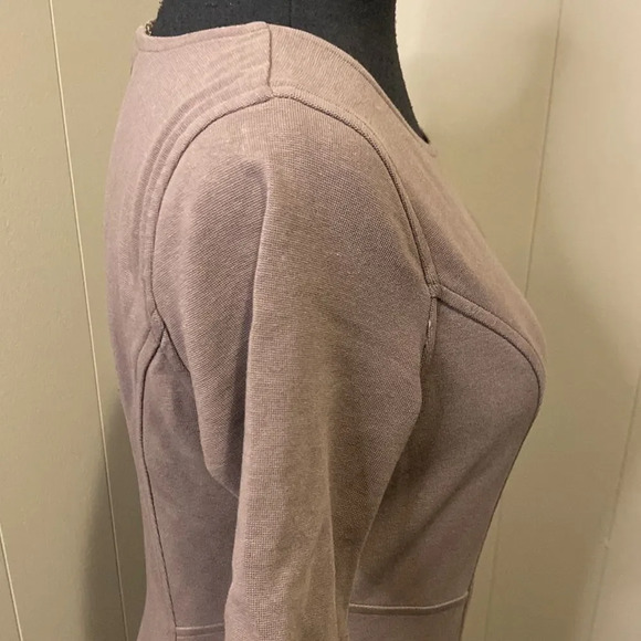 Garnet Hill 00 Pencil Dress Round Neck Short Sleeves Grey Sheer Lining Dress - Picture 4 of 10